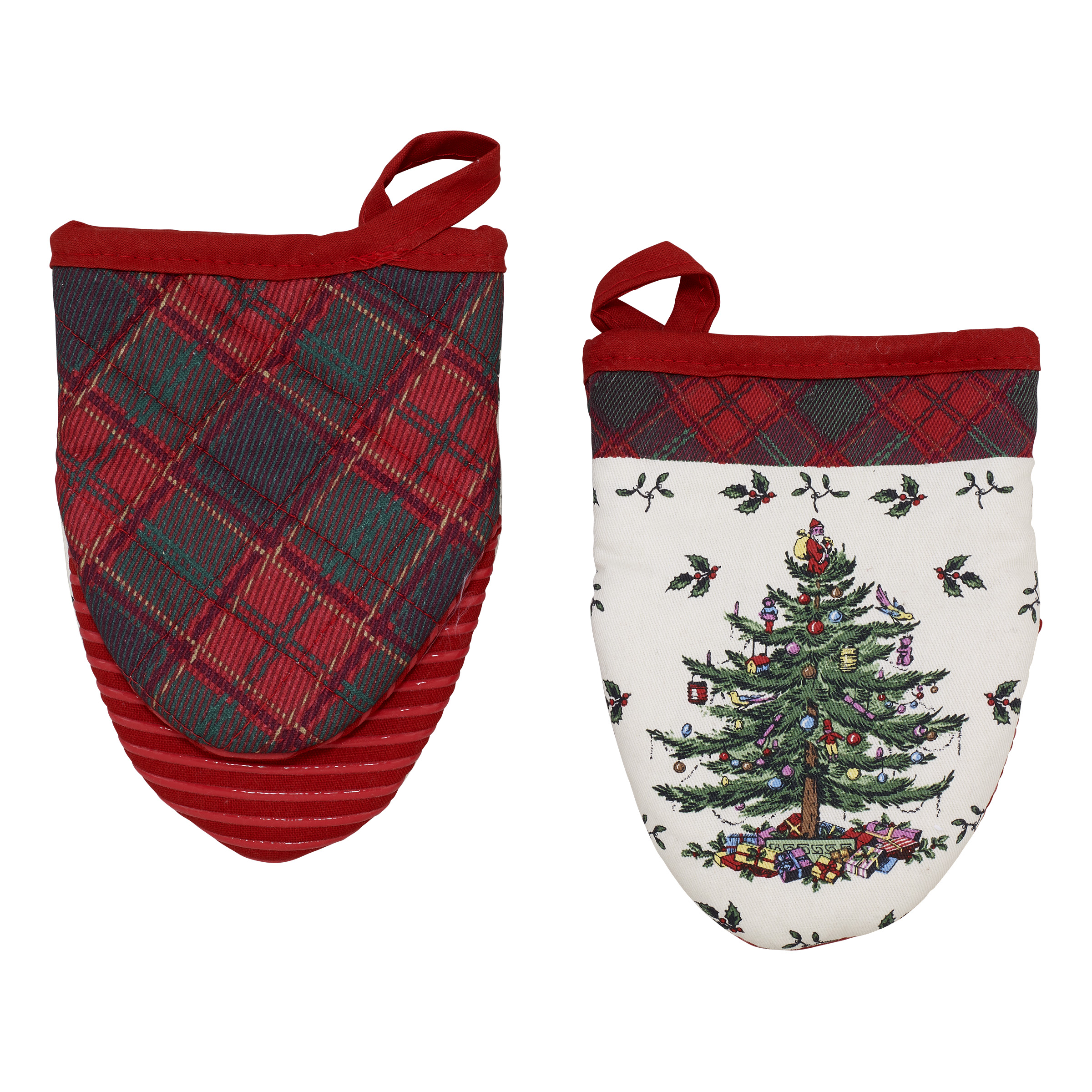 Christmas Tree Tartan Mini Oven Mitt Set of 2 image number null